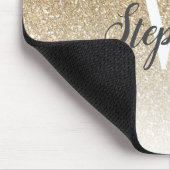 Luxe Gouden Ombre Nep Glitter Monogram Muismat (Hoek)