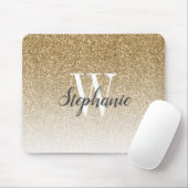 Luxe Gouden Ombre Nep Glitter Monogram Muismat (Met muis)