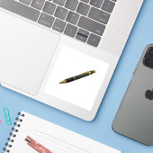 Luxe Gouden Ontwerper Tekenpotlood Sticker Premi (Laptop met iPhone)