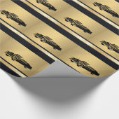 luxe gouden  oude auto op maat cadeaupapier (Hoek)