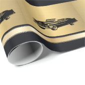 luxe gouden  oude auto op maat cadeaupapier (Rol Hoek)