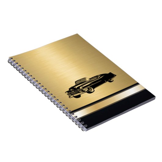 luxe gouden  oude auto op maat notitieboek (Rechterzijde)