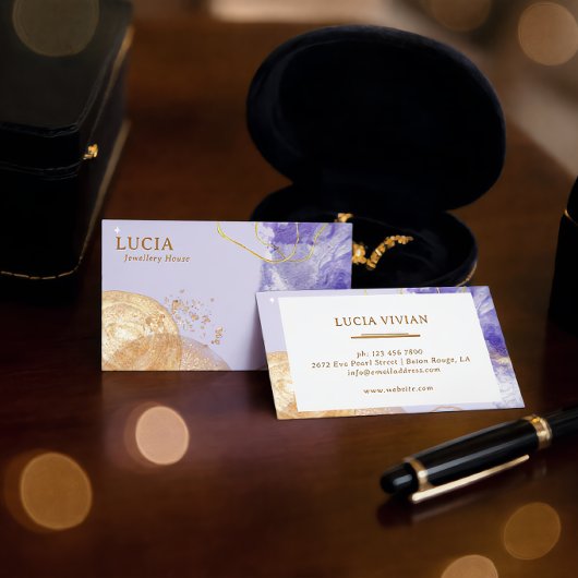 Luxe Gouden Paarse Universum Visitekaartje