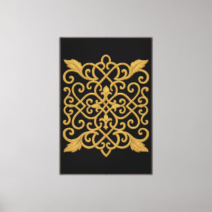 Luxe Gouden Patroon Muur Art Canvas Print
