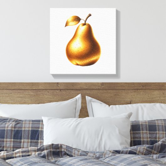 Luxe gouden peer canvas afdruk (Insitu (Slaapkamer))