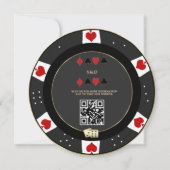 Luxe Gouden Poker Chip Casino QR Code Trouwdag  Kaart (Achterkant)
