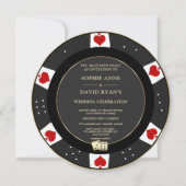 Luxe Gouden Poker Chip Casino QR Code Trouwdag  Kaart (Voorkant)