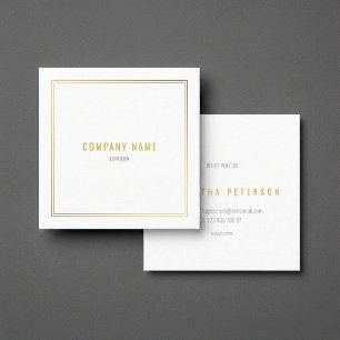 Luxe gouden rand effect wit vierkante visitekaartje
