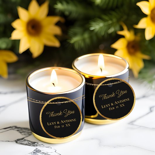 Luxe Gouden Rand Zwarte Dank U Namen Datum Bedankjes Labels