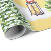 Luxe Gouden Rendier Kerstboom Whimsical Cadeaupapier (Rol Hoek)
