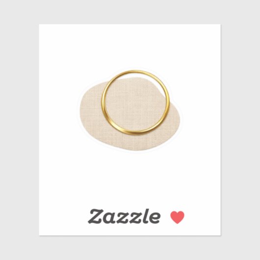 Luxe gouden ring linnen textuur sticker minimale D (Vel)