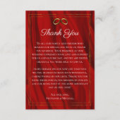 Luxe gouden ringloop Rood Zijderuwen Dank je wel Informatiekaartje (Voorkant)