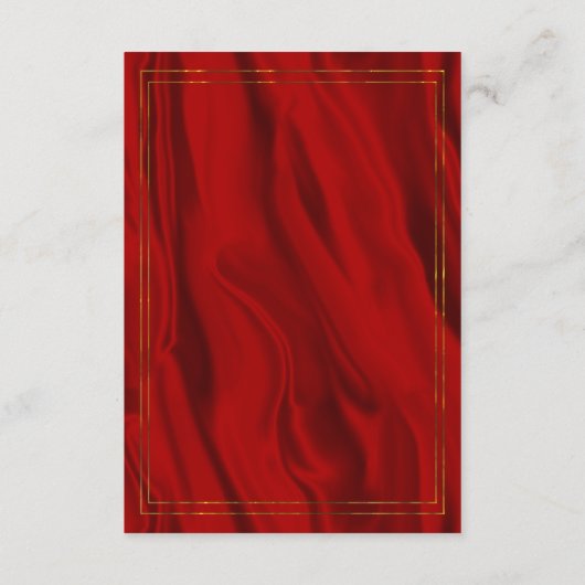 Luxe gouden ringloop Rood Zijderuwen Dank je wel Informatiekaartje (Achterkant)