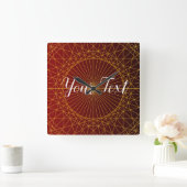 luxe gouden rode gradiënt mandala Wall Clock Vierkante Klok (Huis)