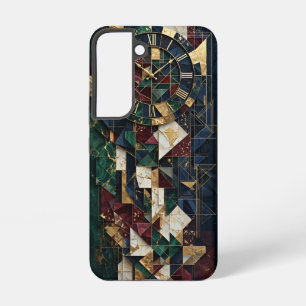 Luxe Gouden Romeinse Klok Art Deco Mozaïek Samsung Galaxy Hoesje