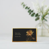 Luxe Gouden Roos Bloem Visitekaartje (Staand voorkant)