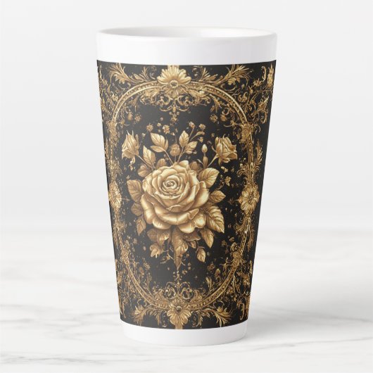 Luxe Gouden Roos Latte Mok (Voorkant)