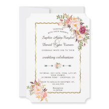 Luxe Gouden Roze Bloemrijke Bourgondiërode Trouw