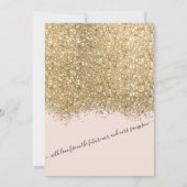 Luxe Gouden Roze Glitter Confetti Verloving Kaart (Achterkant)
