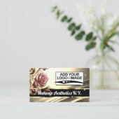 Luxe Gouden Roze Rose Glitter Sterren QR Code Logo Visitekaartje (Staand voorkant)