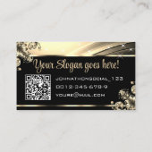 Luxe Gouden Roze Rose Glitter Sterren QR Code Visitekaartje (Achterkant)