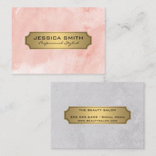 Luxe Gouden Roze Textuur Visitekaartje (Voorkant / Achterkant)