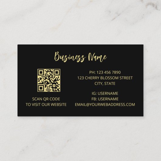 Luxe gouden Rozen bloem Visitekaartje (Achterkant)