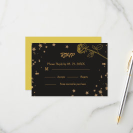 Luxe gouden RSVP-trouwkaart RSVP Kaartje