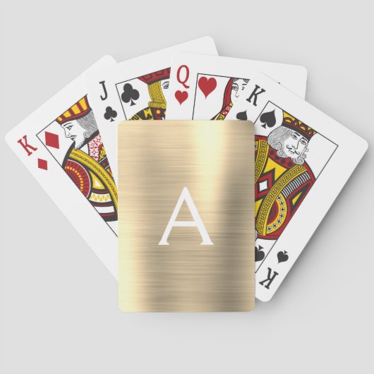 Luxe Gouden RVS Monogram Pokerkaarten (Achterkant)