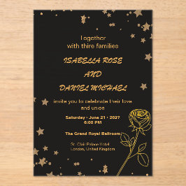 Luxe gouden Save the Date-huwelijkskaart Acryl Uitnodigingen