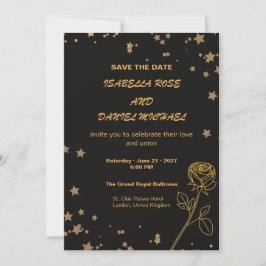 Luxe gouden Save the Date-huwelijkskaart Date