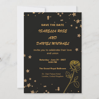 Luxe gouden Save the Date-huwelijkskaart Date