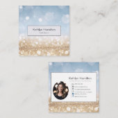 Luxe gouden schittering, moderne evenementenplanne vierkante visitekaartje (Voorkant / Achterkant)