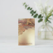 Luxe gouden schoonheidstherapeut visitekaartje (Staand voorkant)