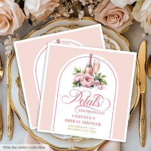 Luxe Gouden Script Bloemen en Prosecco Bruiloftssl Servet
