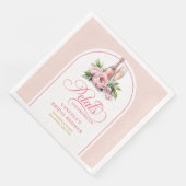 Luxe Gouden Script Bloemen en Prosecco Bruiloftssl Servet (Hoek)