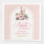 Luxe Gouden Script Bloemen en Prosecco Bruiloftssl Servet (Voorkant)
