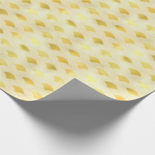 Luxe gouden Seigaiha Wave Design papier (Hoek)