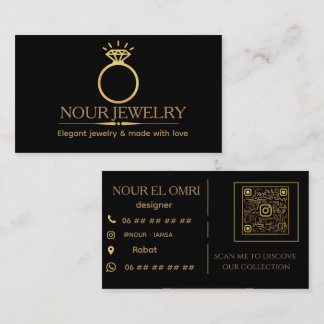 Luxe Gouden Sieraden Zakelijke Kaart Visitekaartje