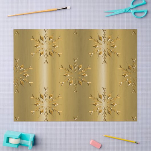 Luxe gouden sneeuwvlokken kerst tissuepapier (Craft)