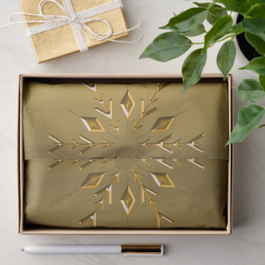 Luxe gouden sneeuwvlokken kerst tissuepapier (Geschenk)