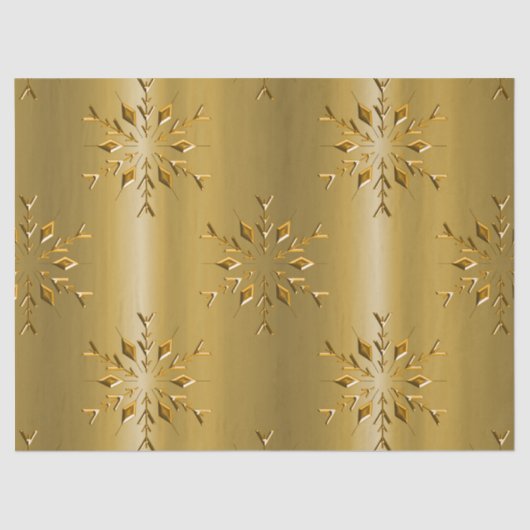 Luxe gouden sneeuwvlokken kerst tissuepapier (Voorkant)
