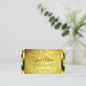 Luxe Gouden Sparkle Geel Goud Glitter Diamanten Visitekaartje (Staand voorkant)