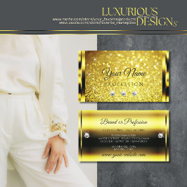 Luxe Gouden Sparkle Geel Goud Glitter Diamanten Visitekaartje