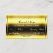 Luxe Gouden Sparkle Geel Goud Glitter Monogram Visitekaartje (Achterkant)