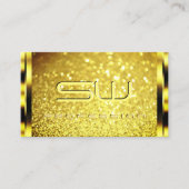 Luxe Gouden Sparkle Geel Goud Glitter Monogram Visitekaartje (Voorkant)