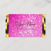 Luxe Gouden Sparkle Meisje Roze Glitter Sterren Visitekaartje (Voorkant)
