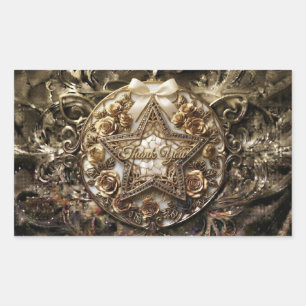 Luxe Gouden Ster Bedankt Sticker Elegant Wit