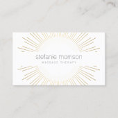 Luxe Gouden Sunburst Massagetherapeut Logo Visitekaartje (Voorkant)