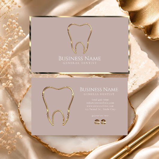 Luxe Gouden Tandarts Visitekaartje
